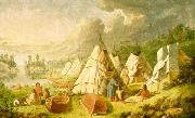 Indian encampment on Lake Huron